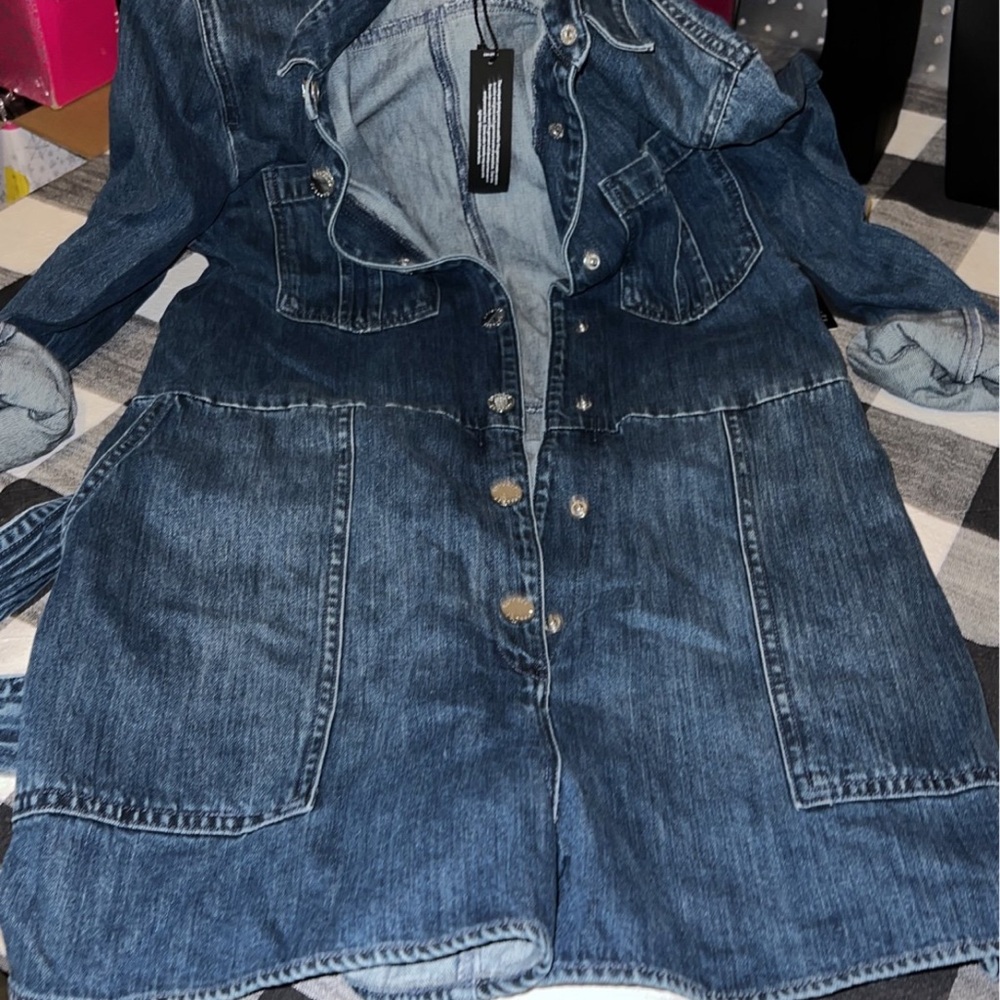 Express Blue Denim Jumpsuit Relaxed Fit